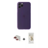 MARSİLYAN™- iPhone 11 Pro Max Kılıf Yadigar Yansıma Serisi - Siyah Mat Seramik Nano Ekran Koruyucu + Kırmızı Pers Alüminyum Kamera Lens