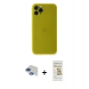 MARSİLYAN™- iPhone 11 Pro Max Kılıf Yadigar Yansıma Serisi - Siyah Mat Seramik Nano Ekran Koruyucu + Pers Alüminyum Kamera Lens - LT