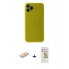 MARSİLYAN™- iPhone 11 Pro Max Kılıf Yadigar Yansıma Serisi - Siyah Mat Seramik Nano Ekran Koruyucu + Renkli Kamera Lens Koruma Cam - MI