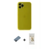 MARSİLYAN™- iPhone 11 Pro Max Kılıf Yadigar Yansıma Serisi - Siyah Mat Seramik Nano Ekran Koruyucu + Siyah Metal Kamera Lens Koruma Cam