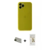 MARSİLYAN™- iPhone 11 Pro Max Kılıf Yadigar Yansıma Serisi - Siyah Mat Seramik Nano Ekran Koruyucu + Rainbow Kamera Lens Koruma Cam - YL