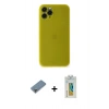 MARSİLYAN™- iPhone 11 Pro Max Kılıf Yadigar Yansıma Serisi - Siyah Polymer Nano Ekran Koruyucu + Metal Kamera Lens Koruma Cam - GD