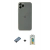MARSİLYAN™- iPhone 11 Pro Max Kılıf Yadigar Yansıma Serisi - Siyah Polymer Nano Ekran Koruyucu + Metal Kamera Lens Koruma Cam - MR