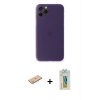 MARSİLYAN™- iPhone 11 Pro Max Kılıf Yadigar Yansıma Serisi - Siyah Polymer Nano Ekran Koruyucu + Renkli Kamera Lens Koruma Cam - PE
