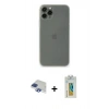 MARSİLYAN™- iPhone 11 Pro Max Kılıf Yadigar Yansıma Serisi - Siyah Polymer Nano Ekran Koruyucu + Pers Alüminyum Kamera Lens - LT