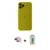 MARSİLYAN™- iPhone 11 Pro Max Kılıf Yadigar Yansıma Serisi - Siyah Polymer Nano Ekran Koruyucu + Pers Alüminyum Kamera Lens - KI