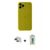 MARSİLYAN™- iPhone 11 Pro Max Kılıf Yadigar Yansıma Serisi - Siyah Polymer Nano Ekran Koruyucu + Pers Alüminyum Kamera Lens - YL