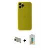 MARSİLYAN™- iPhone 11 Pro Max Kılıf Yadigar Yansıma Serisi - Siyah Polymer Nano Ekran Koruyucu + Rainbow Kamera Lens Koruma Cam - GD