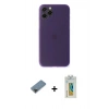 MARSİLYAN™- iPhone 11 Pro Max Kılıf Yadigar Yansıma Serisi - Siyah Polymer Nano Ekran Koruyucu + Metal Kamera Lens Koruma Cam - SH