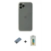 MARSİLYAN™- iPhone 11 Pro Max Kılıf Yadigar Yansıma Serisi - Siyah Polymer Nano Ekran Koruyucu + Metal Kamera Lens Koruma Cam - SH