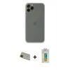 MARSİLYAN™- iPhone 11 Pro Max Kılıf Yadigar Yansıma Serisi - Siyah Polymer Nano Ekran Koruyucu + Yeşil Rainbow Kamera Lens Koruma Cam