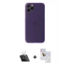 MARSİLYAN™- iPhone 11 Pro Max Kılıf Yadigar Yansıma Serisi - Siyah Seramik Nano Ekran Koruyucu + Kamera Lens Koruma Cam - SF