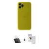 MARSİLYAN™- iPhone 11 Pro Max Kılıf Yadigar Yansıma Serisi - Siyah Seramik Nano Ekran Koruyucu + Kamera Lens Koruma Cam - SF