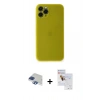 MARSİLYAN™- iPhone 11 Pro Max Kılıf Yadigar Yansıma Serisi - Siyah Seramik Nano Ekran Koruyucu + Pers Alüminyum Kamera Lens - LT