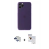 MARSİLYAN™- iPhone 11 Pro Max Kılıf Yadigar Yansıma Serisi - Siyah Seramik Nano Ekran Koruyucu + Pers Alüminyum Kamera Lens - LT