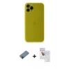 MARSİLYAN™- iPhone 11 Pro Max Kılıf Yadigar Yansıma Serisi - Siyah Seramik Nano Ekran Koruyucu + Metal Kamera Lens Koruma Cam - SH