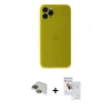 MARSİLYAN™- iPhone 11 Pro Max Kılıf Yadigar Yansıma Serisi - Siyah Seramik Nano Ekran Koruyucu + Pers Alüminyum Kamera Lens - YL