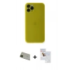MARSİLYAN™- iPhone 11 Pro Max Kılıf Yadigar Yansıma Serisi - Siyah Seramik Nano Ekran Koruyucu + Rainbow Kamera Lens Koruma Cam - YL
