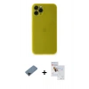 MARSİLYAN™- iPhone 11 Pro Max Kılıf Yadigar Yansıma Serisi - Siyah Seramik Nano Ekran Koruyucu + Siyah Shine Kamera Lens Koruma Cam