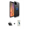 MARSİLYAN™- iPhone 11 Pro Max Kılıf Yankı Form Prime - Şeffaf Pasifik Cam Ekran Koruyucu + Kamera Lens Koruma Cam - SF