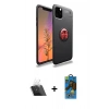 MARSİLYAN™- iPhone 11 Pro Max Kılıf Yankı Form Prime - Siyah 18D Cam Ekran Koruyucu + Kamera Lens Koruma Cam - SF