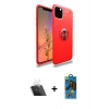 MARSİLYAN™- iPhone 11 Pro Max Kılıf Yankı Form Prime - Siyah 18D Cam Ekran Koruyucu + Kamera Lens Koruma Cam - SF