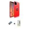 MARSİLYAN™- iPhone 11 Pro Max Kılıf Yankı Form Prime - Siyah 20D Premium Cam Ekran Koruyucu + Pembe Shine Kamera Lens Koruma Cam