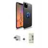 MARSİLYAN™- iPhone 11 Pro Max Kılıf Yankı Form Prime - Siyah 20D Premium Cam Ekran Koruyucu + Pers Alüminyum Kamera Lens - LT