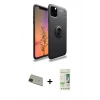 MARSİLYAN™- iPhone 11 Pro Max Kılıf Yankı Form Prime - Siyah 20D Premium Cam Ekran Koruyucu + Rainbow Kamera Lens Koruma Cam - YL
