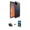 MARSİLYAN™- iPhone 11 Pro Max Kılıf Yankı Form Prime - Siyah 34D Izgaralı Cam + Kamera Lens Koruma Cam - SF