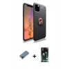 MARSİLYAN™- iPhone 11 Pro Max Kılıf Yankı Form Prime - Siyah 360 Mat Full Body Arka Koruyucu + Metal Kamera Lens Koruma Cam - MI