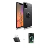 MARSİLYAN™- iPhone 11 Pro Max Kılıf Yankı Form Prime - Siyah 360 Mat Full Body Arka Koruyucu + Kamera Lens Koruma Cam - SF