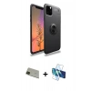 MARSİLYAN™- iPhone 11 Pro Max Kılıf Yankı Form Prime - Siyah 3D Antistatik Cam Ekran Koruyucu + Yeşil Rainbow Kamera Lens Koruma Cam