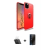 MARSİLYAN™- iPhone 11 Pro Max Kılıf Yankı Form Prime - Siyah 3D Antistatik Hayalet Cam Ekran Koruyucu + Kamera Lens Koruma Cam - SF