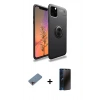 MARSİLYAN™- iPhone 11 Pro Max Kılıf Yankı Form Prime - Siyah 3D Antistatik Hayalet Cam Ekran Koruyucu + Shine Kamera Lens Koruma Cam - PE