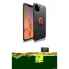 MARSİLYAN™- iPhone 11 Pro Max Kılıf Yankı Form Prime - Siyah 3D Antistatik Hayalet Cam Ekran Koruyucu + Renkli Kamera Lens Koruma Cam - SI