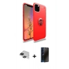 MARSİLYAN™- iPhone 11 Pro Max Kılıf Yankı Form Prime - Siyah 3D Antistatik Hayalet Cam Ekran Koruyucu + Pers Alüminyum Kamera Lens - SH