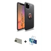 MARSİLYAN™- iPhone 11 Pro Max Kılıf Yankı Form Prime - Siyah 3D Antistatik Seramik Nano Ekran Koruyucu + Rainbow Kamera Lens Koruma Cam - YL