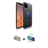 MARSİLYAN™- iPhone 11 Pro Max Kılıf Yankı Form Prime - Siyah 3D Antistatik Seramik Nano Ekran Koruyucu + Rainbow Kamera Lens Koruma Cam - GD