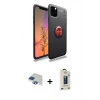 MARSİLYAN™- iPhone 11 Pro Max Kılıf Yankı Form Prime - Siyah Bilvis Hayalet Cam Ekran Koruyucu + Pers Alüminyum Kamera Lens - LT