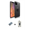MARSİLYAN™- iPhone 11 Pro Max Kılıf Yankı Form Prime - Siyah Bilvis Hayalet Cam Ekran Koruyucu + Metal Kamera Lens Koruma Cam - SH