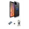 MARSİLYAN™- iPhone 11 Pro Max Kılıf Yankı Form Prime - Siyah Bilvis Hayalet Cam Ekran Koruyucu + Metal Kamera Lens Koruma Cam - SH