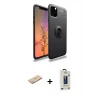 MARSİLYAN™- iPhone 11 Pro Max Kılıf Yankı Form Prime - Siyah Bilvis Hayalet Cam Ekran Koruyucu + Renkli Kamera Lens Koruma Cam - YL