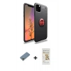 MARSİLYAN™- iPhone 11 Pro Max Kılıf Yankı Form Prime - Siyah Mat Seramik Nano Ekran Koruyucu + Metal Kamera Lens Koruma Cam - AKYL