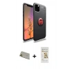 MARSİLYAN™- iPhone 11 Pro Max Kılıf Yankı Form Prime - Siyah Mat Seramik Nano Ekran Koruyucu + Rainbow Kamera Lens Koruma Cam - GD