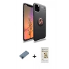 MARSİLYAN™- iPhone 11 Pro Max Kılıf Yankı Form Prime - Siyah Mat Seramik Nano Ekran Koruyucu + Metal Kamera Lens Koruma Cam - MI