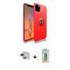 MARSİLYAN™- iPhone 11 Pro Max Kılıf Yankı Form Prime - Siyah Polymer Nano Ekran Koruyucu + Pers Alüminyum Kamera Lens - LT