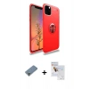 MARSİLYAN™- iPhone 11 Pro Max Kılıf Yankı Form Prime - Siyah Seramik Nano Ekran Koruyucu + Açık Yeşil Metal Kamera Lens Koruma Cam