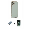 MARSİLYAN™- iPhone 11 Pro Max Kılıf Yankı Serisi - Şeffaf 360 Full Body Arka Koruyucu + Metal Kamera Lens Koruma Cam - AKYL