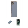 MARSİLYAN™- iPhone 11 Pro Max Kılıf Yankı Serisi - Şeffaf 360 Full Body Arka Koruyucu + Metal Kamera Lens Koruma Cam - AKYL